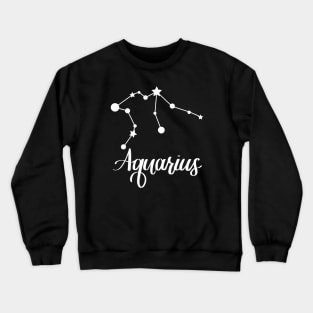 Aquarius Zodiac Constellation in White Crewneck Sweatshirt